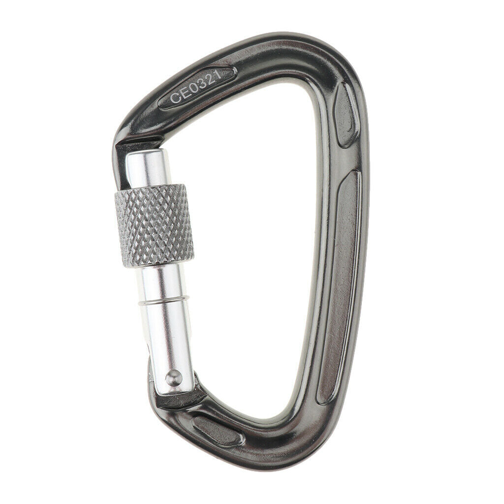 24KN Auto Locking Carabiner Hammock Carabiner Rappelling Climbing Buckle Grey