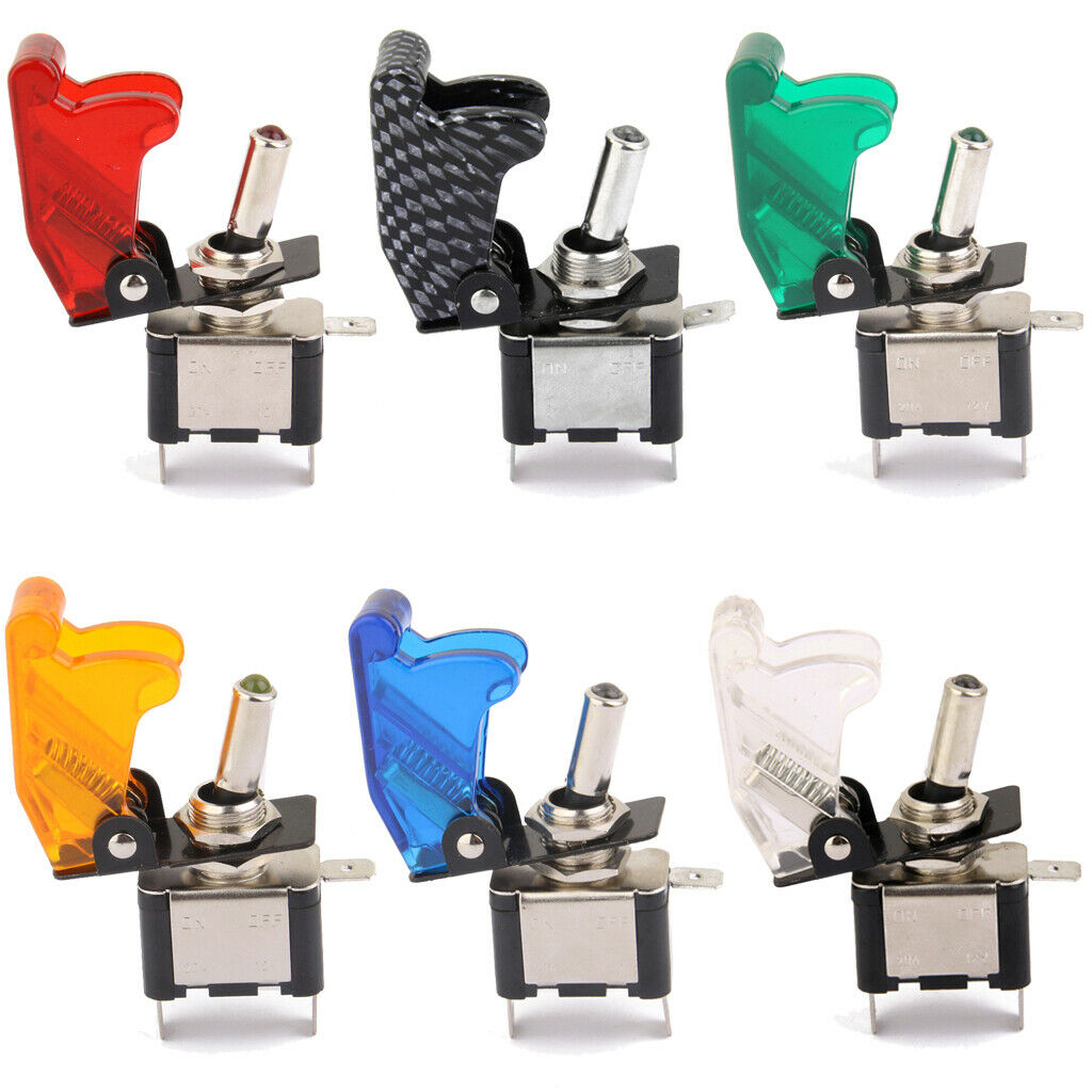 DC12V Flip-Up Ignition Switch LED Toggle for  Car Truck Boat Motorcycle
