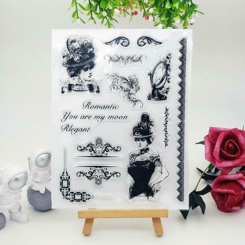 Lady Silicone Clear Seal Stamp DIY Scrapbooking Embossing Photo Album Decorative
