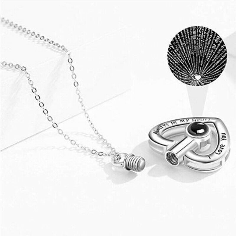 Projection 100 Languages I Love You Cremation Heart Urn Ashes Memorial Ne.l8