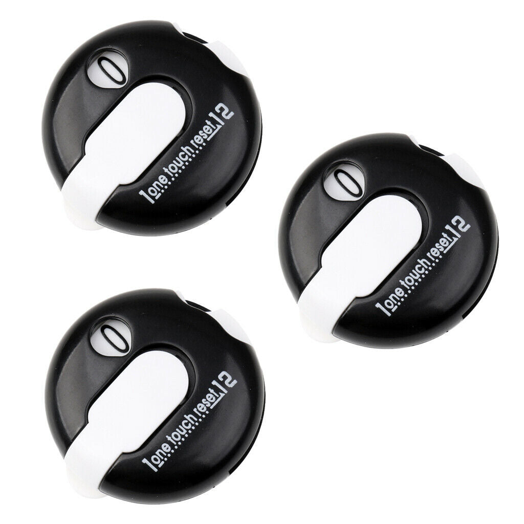 3 Pack Golf   Touch Reset Counter Golf Stroke Score Counters, Black