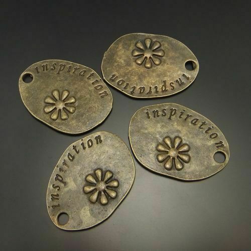 Retro Bronze Engraved Inspiration Alloy Pendants Jewelry Findings 39x28mm 10PCS