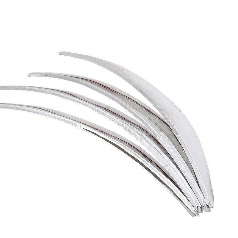 4x Chrome Car Wheel Eyebrow Arch Protector Trim Lips Fender Flares Universal Fit