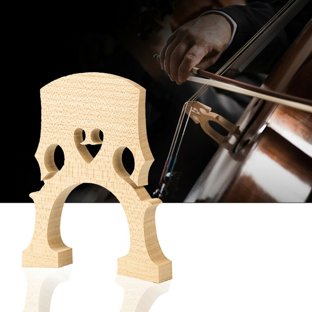 Aged Wooden 3/4 Size Adjustable Cello Bridge Musical Replacement Parts Accs