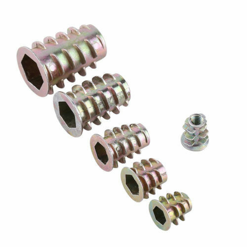50x M4/M5/M6/M8/M10 Zinc Alloy Wire Hex Drive Head Nuts For Wood