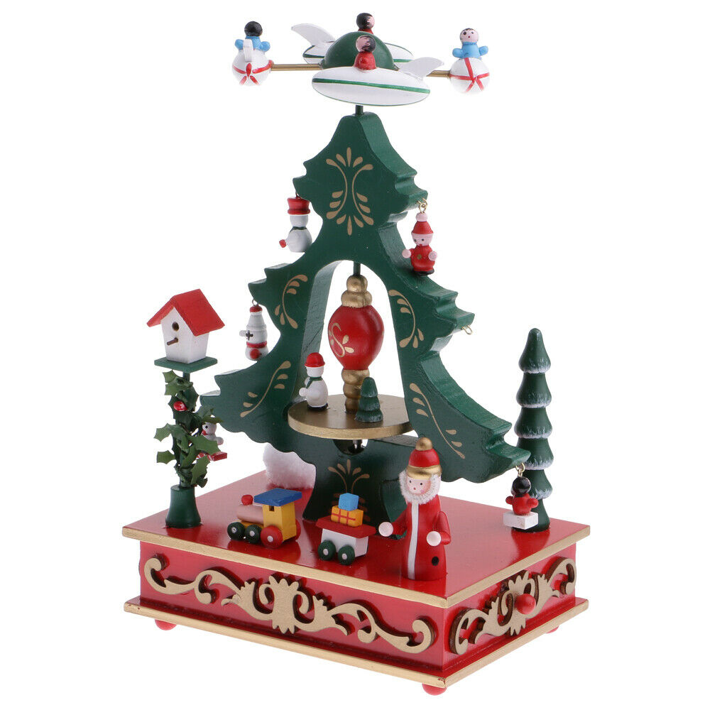 Clockwork Christmas Tree Music Box Wind Up Xmas Ornaments Gift Decoration