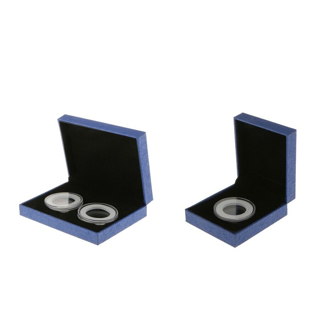 2 Pcs Commemorative Coin Holder Boxes for 3 Cions Holes for 38mm with NO COIN IN