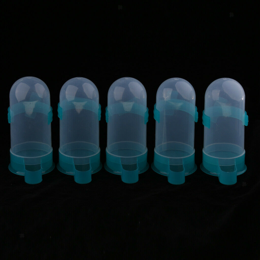 5 Pcs Bird Pigeon Parrot Automatic Feeder Water Food Dispenser Green L