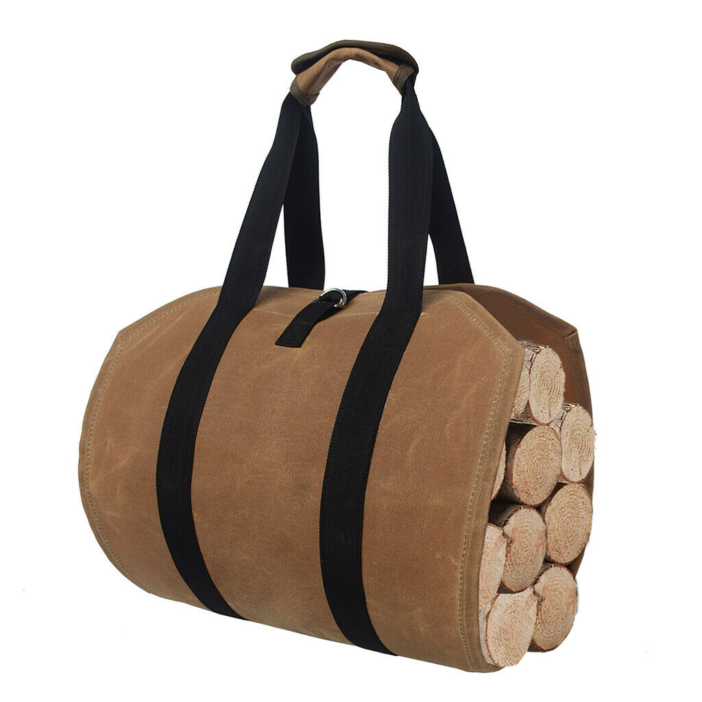 Canvas Waterproof Wood Bag Handbag Heavy Duty Log Carrier Stove Accessories