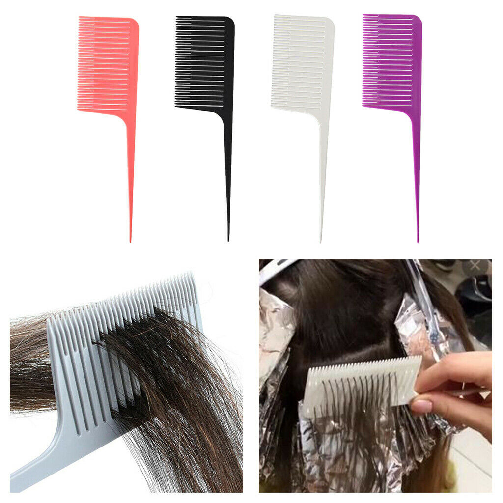 4 Pieces Plastic Weave Highlighting Hair Comb Highlight Salon Combs Brush