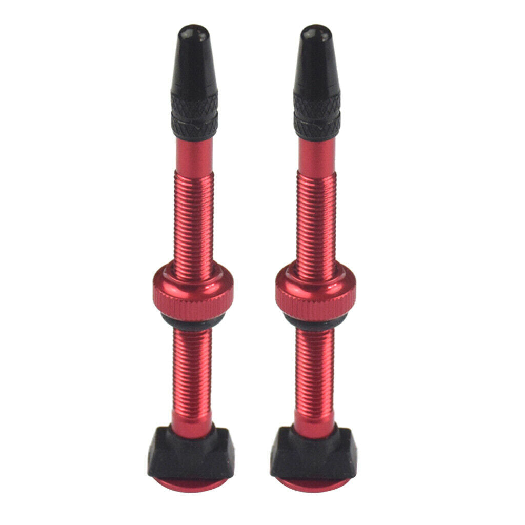 4Pcs Alloy 60mm Red Mountain Bike Tubeless Presta Valve Stem Kit Universal