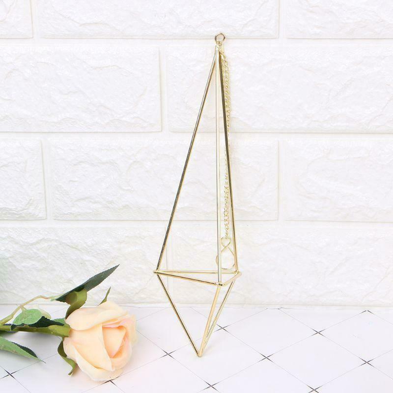 Minimalist Geometric Hanging Iron Air Plants Rack Chain Tillandsia Holder Mini
