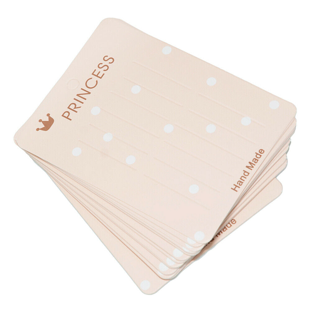 40 Pieces Jewelry Display Paper Cardboard Hair Clip Accessory Card Pink dots