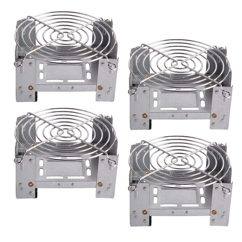 4x Alcohol Stove Heater Spirit Stove Burner Round Stove with Support Picnic