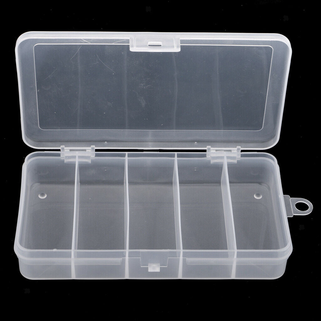 Small Double Side 5 Compartment Fishing Tackle Box Bait Hook Storage Case