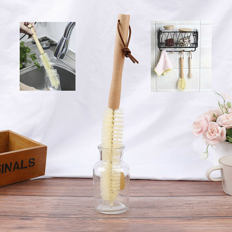 Bottle Cleaning Tool Wood Handle Scrubbing Brush Coconut Fibre Bottle Cle.l8