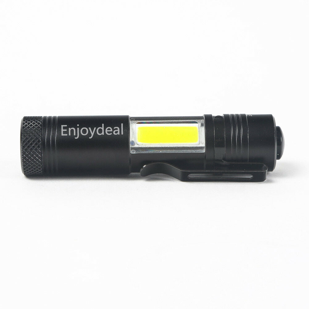 Zoom 2000 LM Q5 + COB LED Mini Flashlight AA/14500 Pocket Torch Lantern Tools