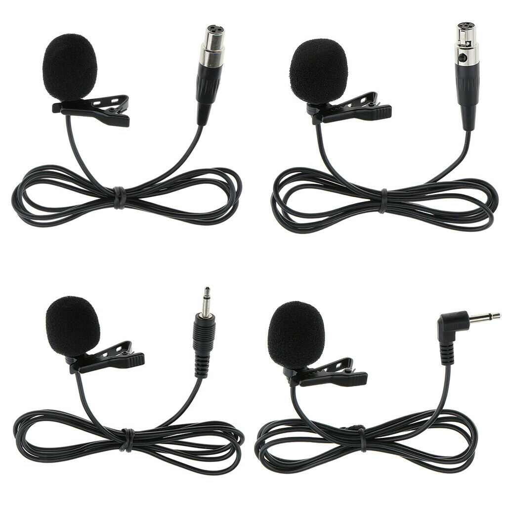 3 Pcs Lavalier Microphone Mic for Vloggers Tour Guide 3.5mm Clip-on Black