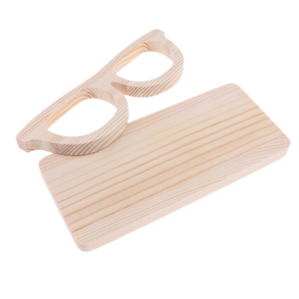 Wood Sunglasses Eyeglass Rack Display Stand Holder for Office Home Desk