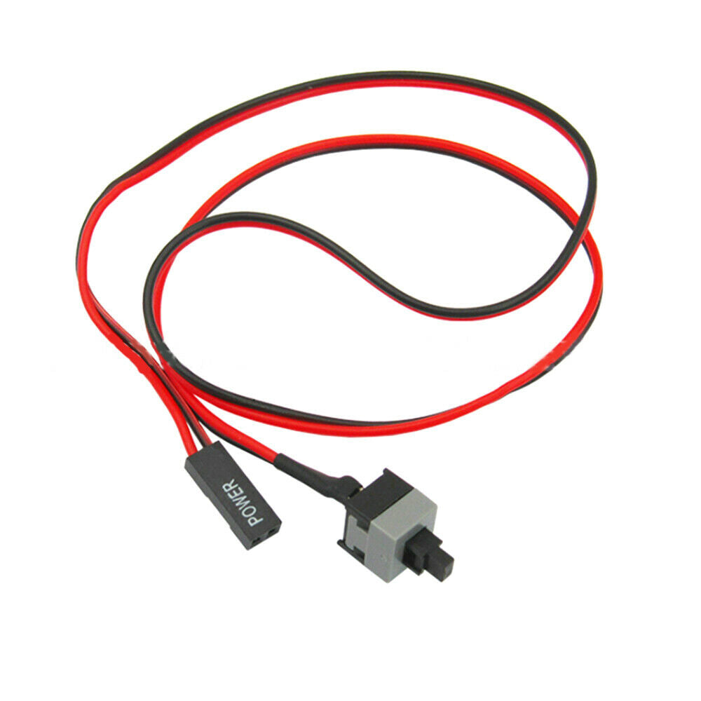 5Pcs 50cm Computer Reset Power Momentary Auto Reset Push Button Switch Cable