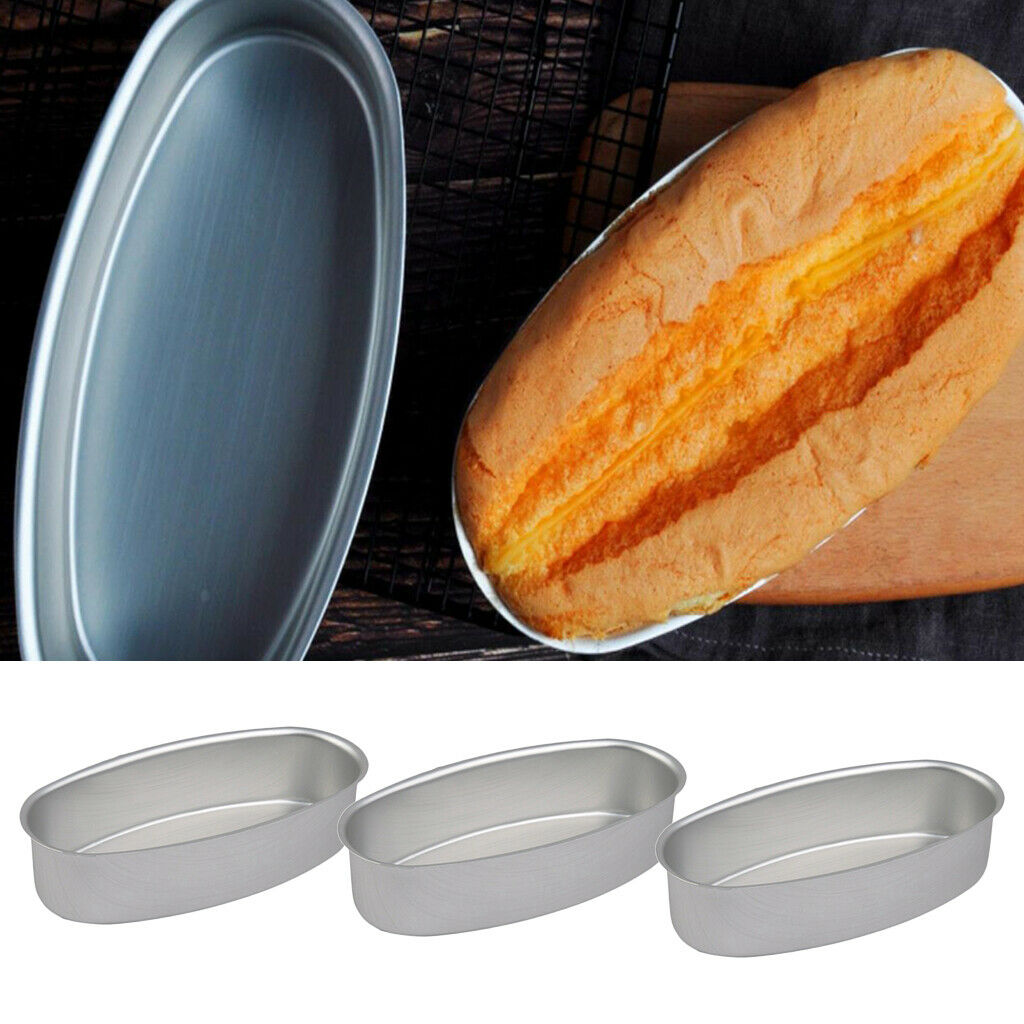 Set of 3, Non Stick Oval Bread Pan Mold Toast Pastry Baking Tool Bakeware