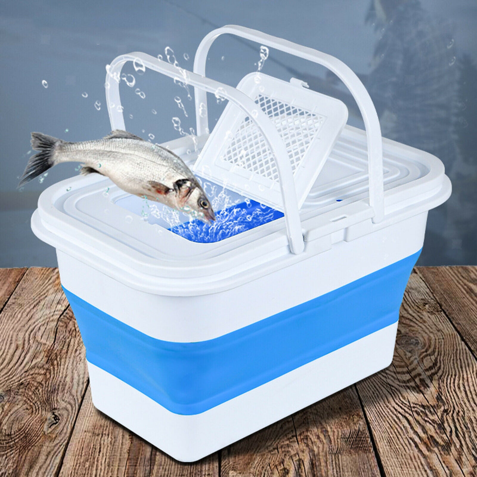 Portable Foldable 13L Washing Bucket Carrier Pail for Caravans Activities