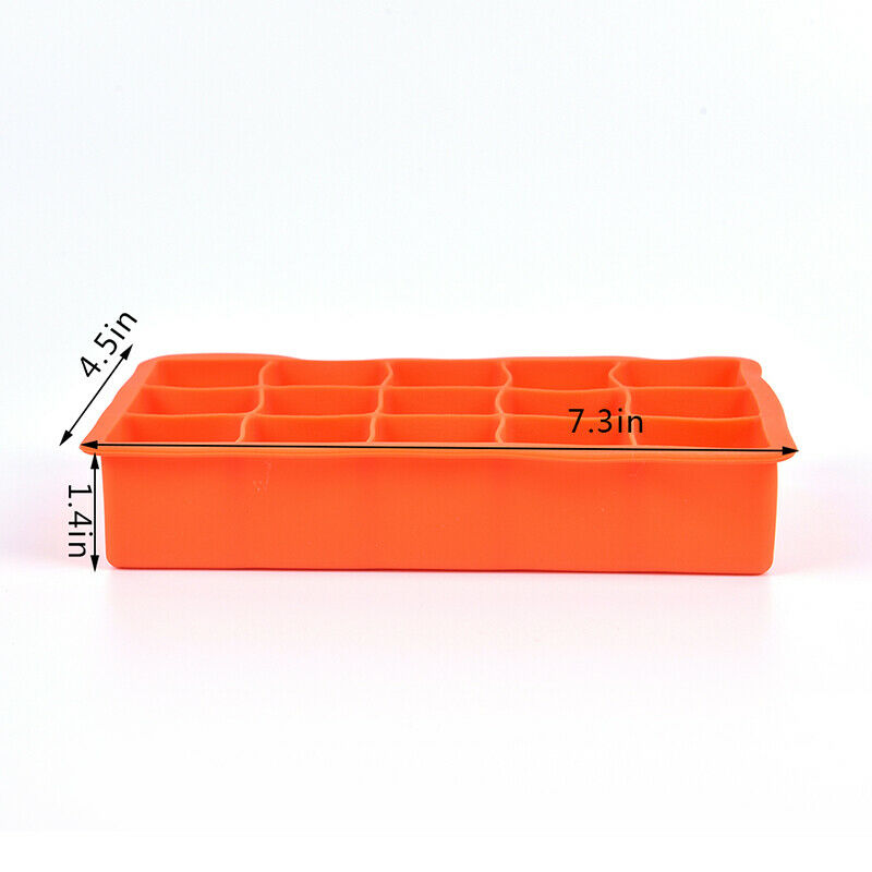 15 Big Grids Food Silicone Ice Cube Tray Large Square Mould Mold Giant DI.l8