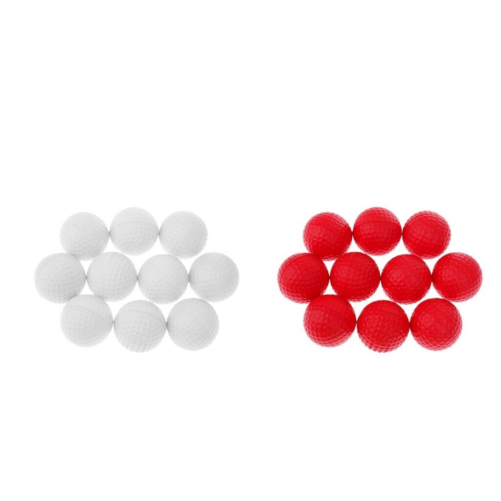 20 Counts PU Foam Sponge Golf Balls Training Ball Tool Lightweight White/Red