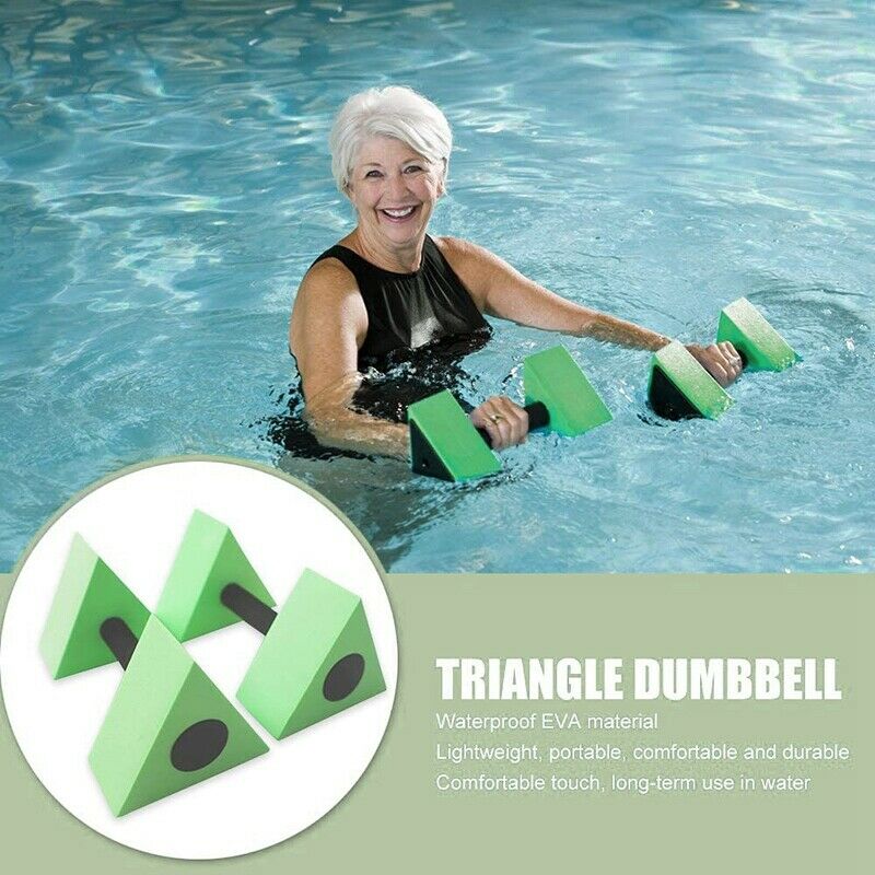 2 Pcs EVA Triple-cornered Water Floating Dumbbell for Aquatic Water ExerciseT9R1