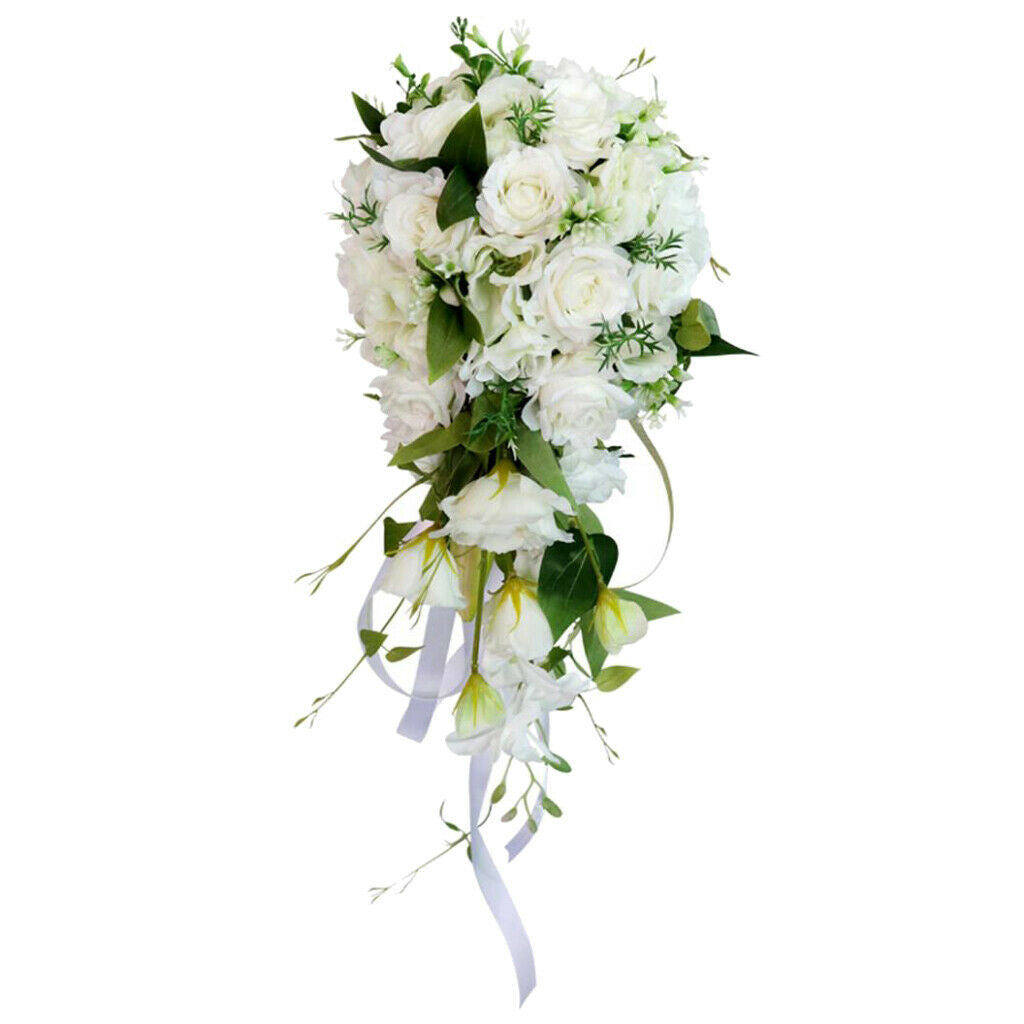 Unique Waterfall Design Wedding Bridal Bouquet Artificial Flowers Silk Flowers