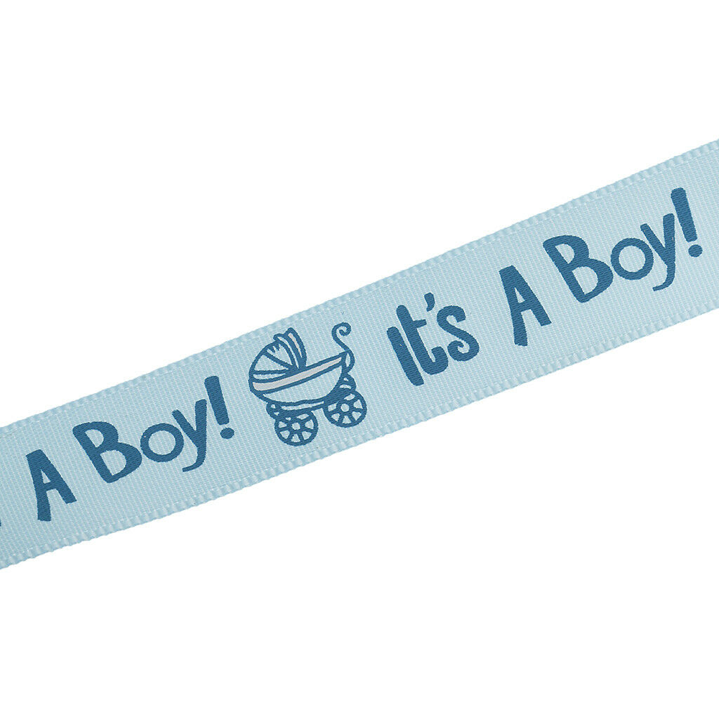 2 Rolls 20yd Boy Girl Baby Shower Satin Ribbon Gift Wrapping Decoration DIY