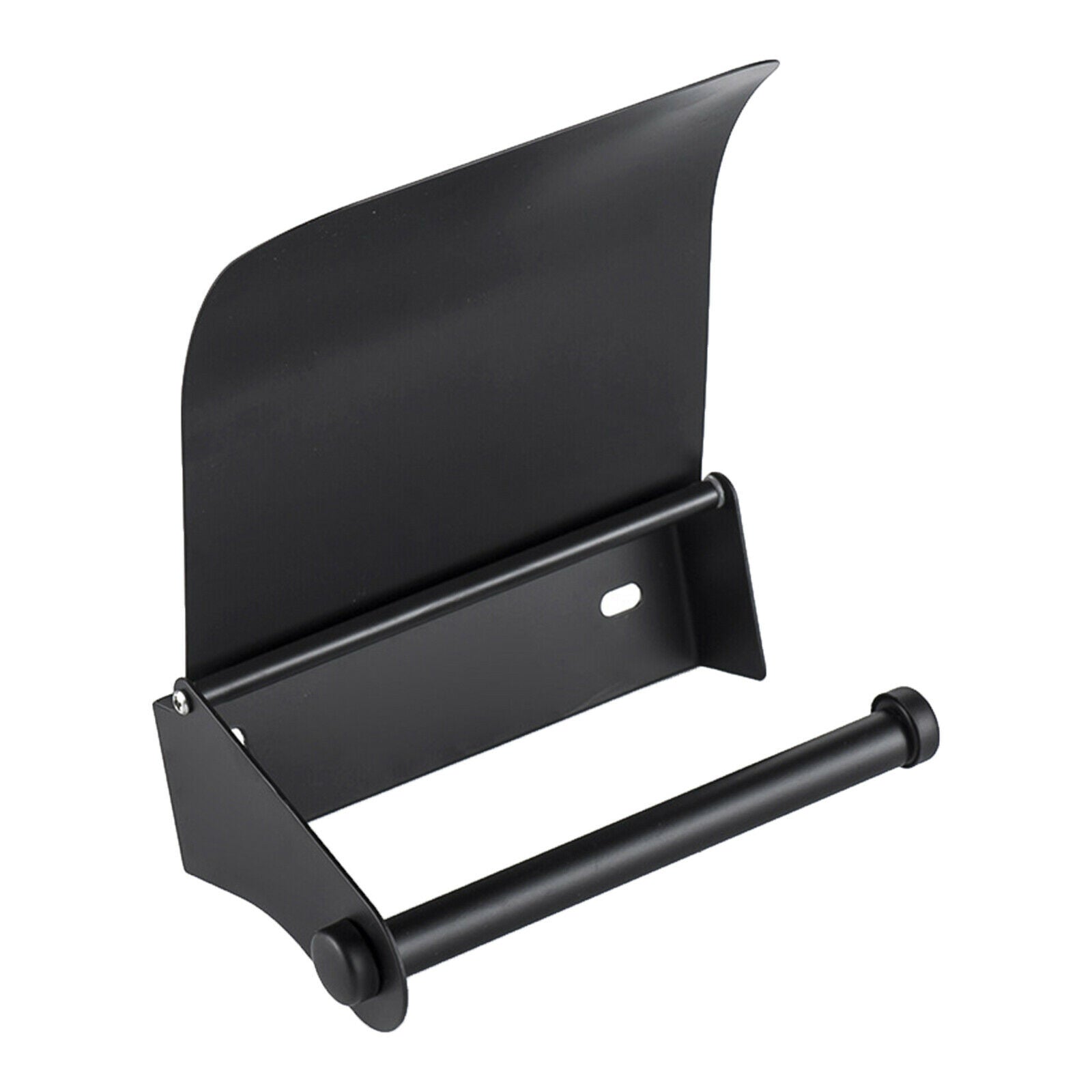 Stainless Black Toilet Roll Paper Holder Tissue Shelf Single Roll
