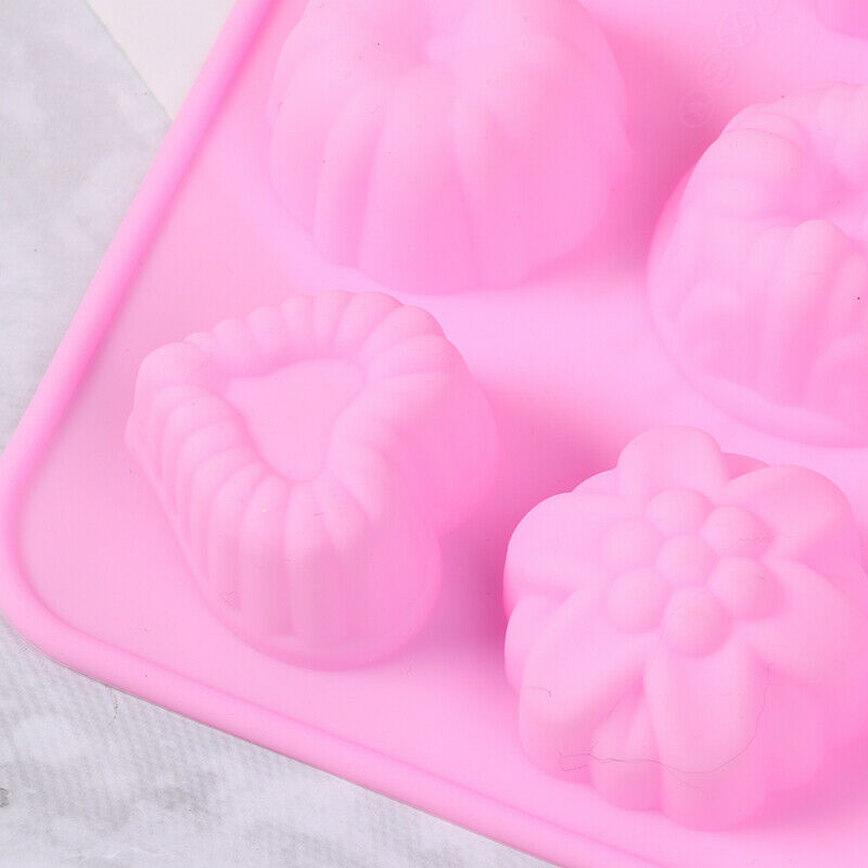 Cake Baking Flower Shaped Silicone Mould DIY Handmade Candle Soap Moulds .l8
