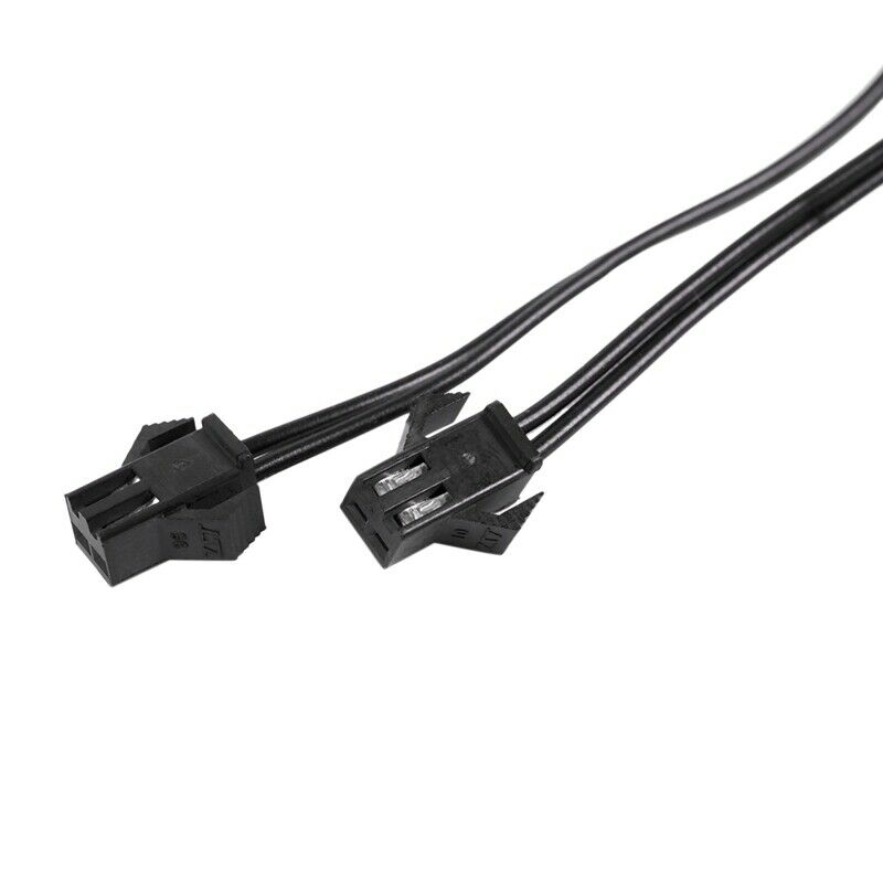 Female to Male 2 Pin Connector EL Wire Inverter 2 Way Splitter Cable Line BlacV2