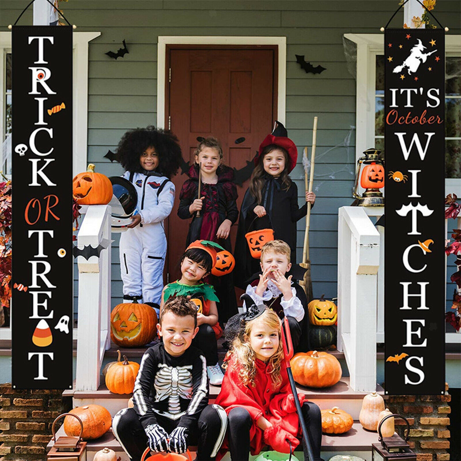 Halloween Party Hanging Flag Porch Sign Halloween Festival Supplies For Home