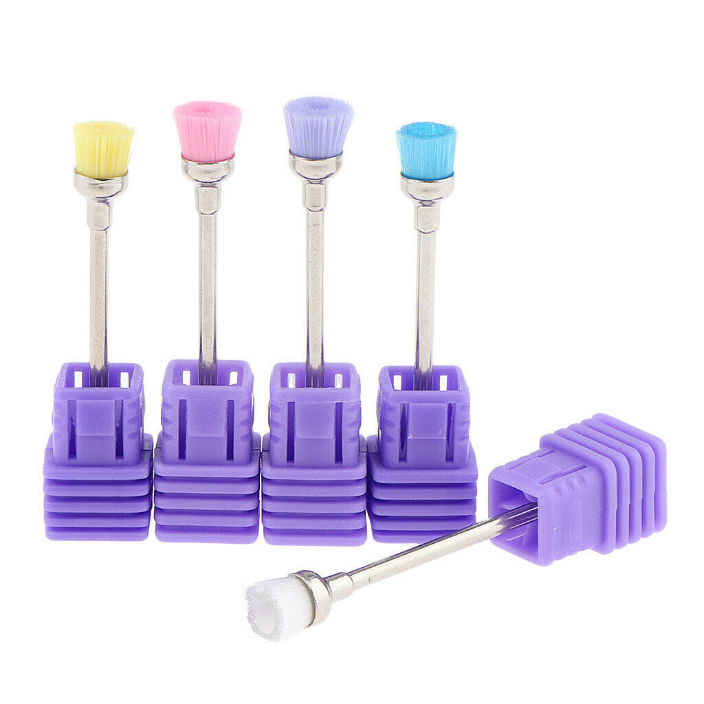 5pcs/set Salon Fingernail Polishing Nail Grinding Head Clean Mini Brush