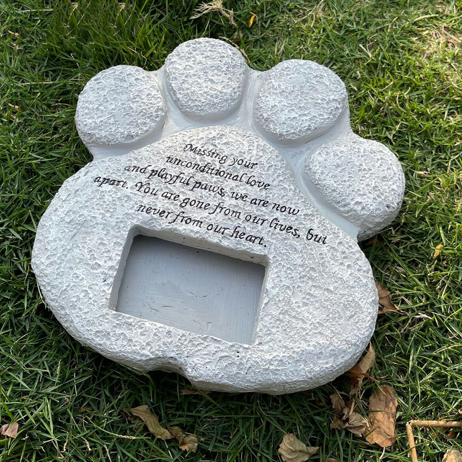 Paw Print Pet Memorial Stone Sun-proof Grave Marker Garden Yard Pets Gifts