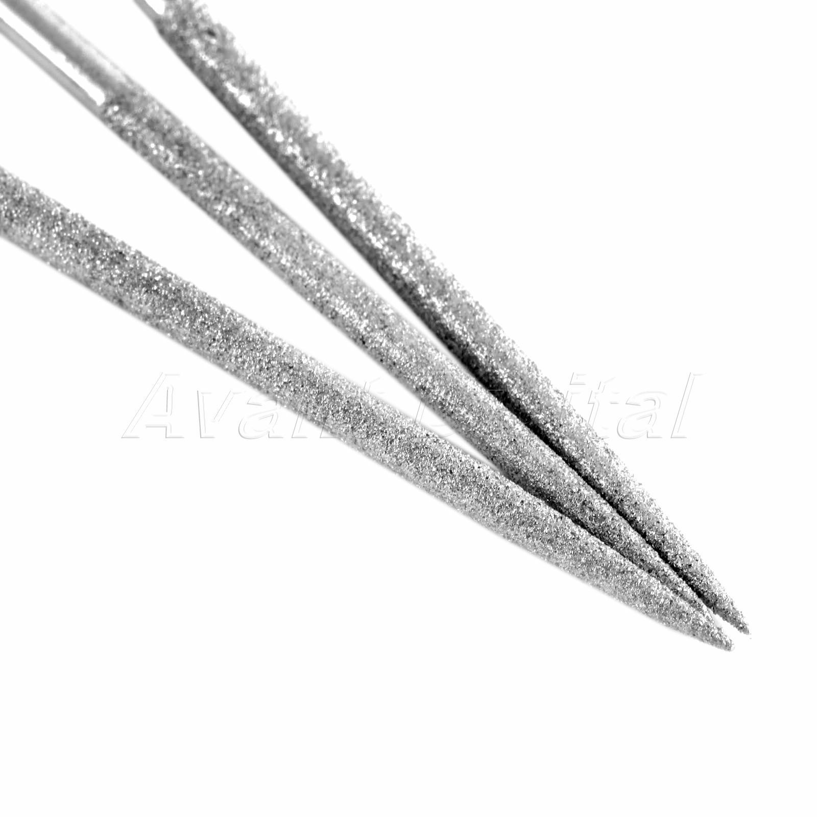 Jewelry Making Tool Steel Round Needle File 3mmx140mm W Diamond Coating Kit