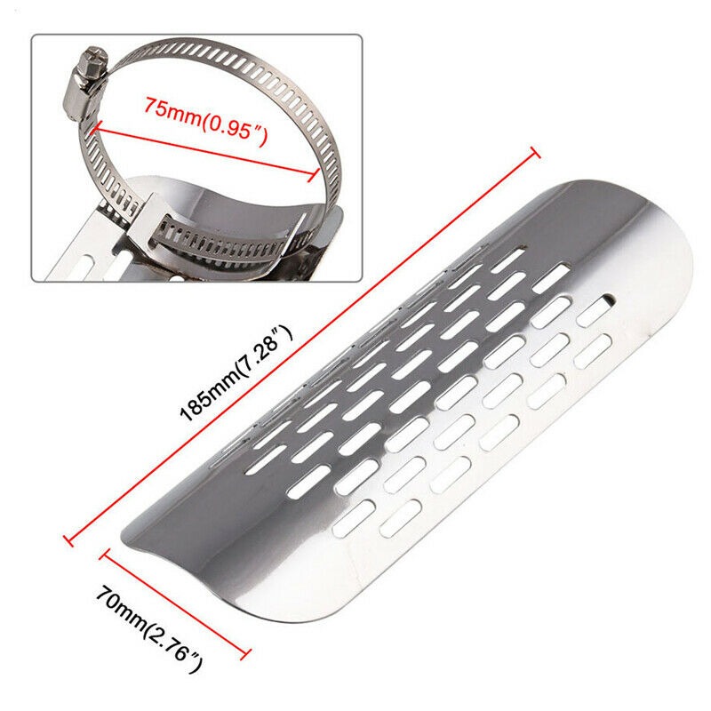 Motorcycle Chrome Heat Shield For 1 7/8"-2 3/4" Exhaust Muffler Pipe Cover Solid