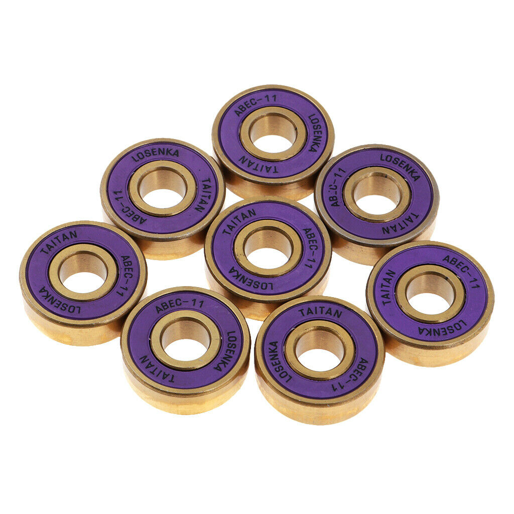8Pcs Titanium ABEC 11 Longboard Skates Bearings with Spaces Storage Box