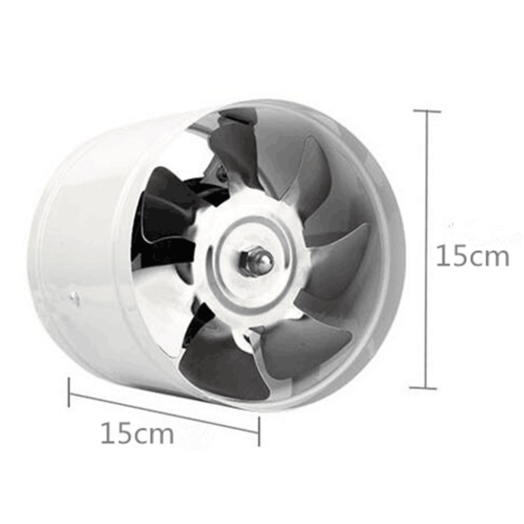 6 inch 40W Inline Duct Booster Fan Ventilation Exhaust Air Blower White