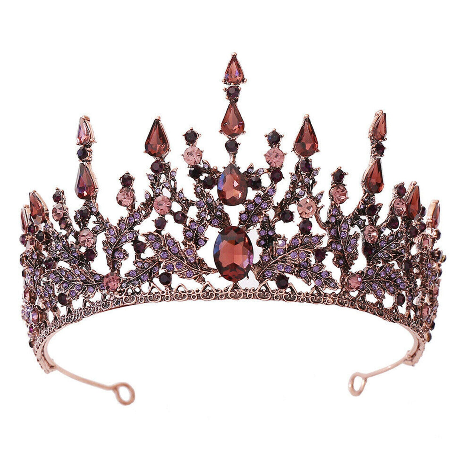 8.2cm High Luxury Crystal Wedding Bridal Party Pageant Prom Tiara Crown 6 Colors