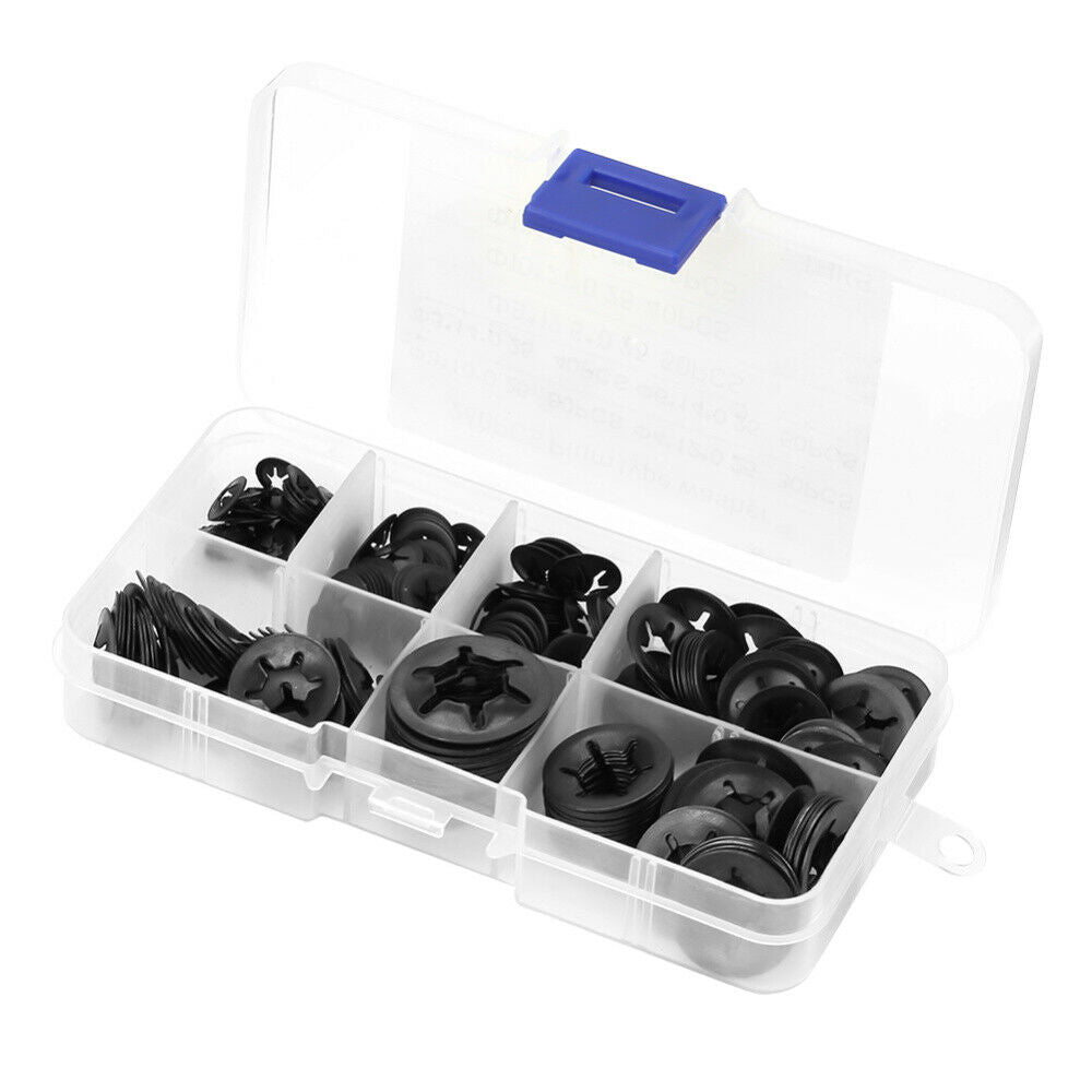 260X Push Nut Speed Lock Washer Clip Clips Assortment Kit M3 M4 M5 M6 M8 M10 M12