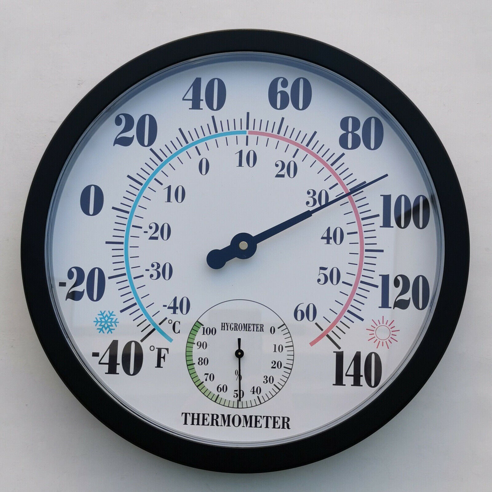 2 in 1 9.84inch Wall Thermometer Meter Humidity Hygrometer Accuracy Gauge