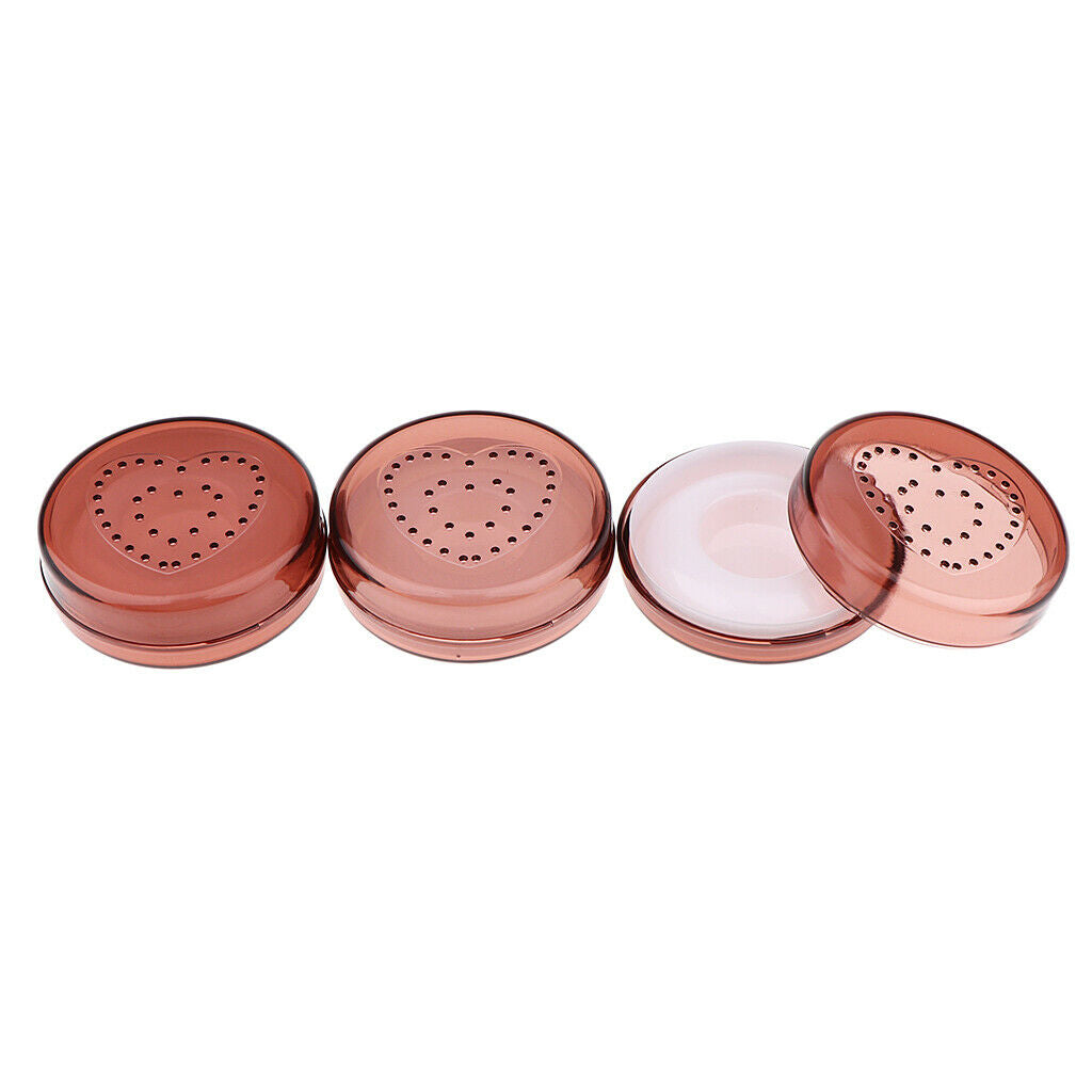 3Pcs Round False Eyelash Storage Case Box Eyelash Holder Container Red