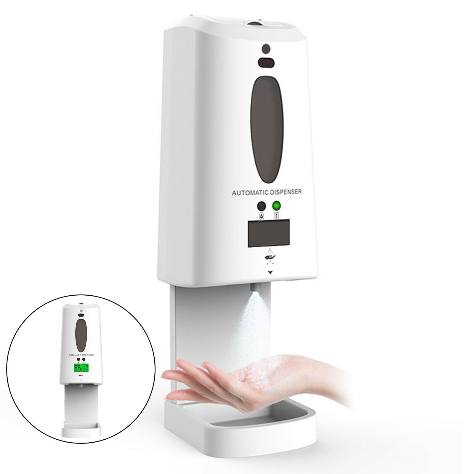 Touchless Infrared Thermometer Hand Soap Dispenser Large Capacity for Office