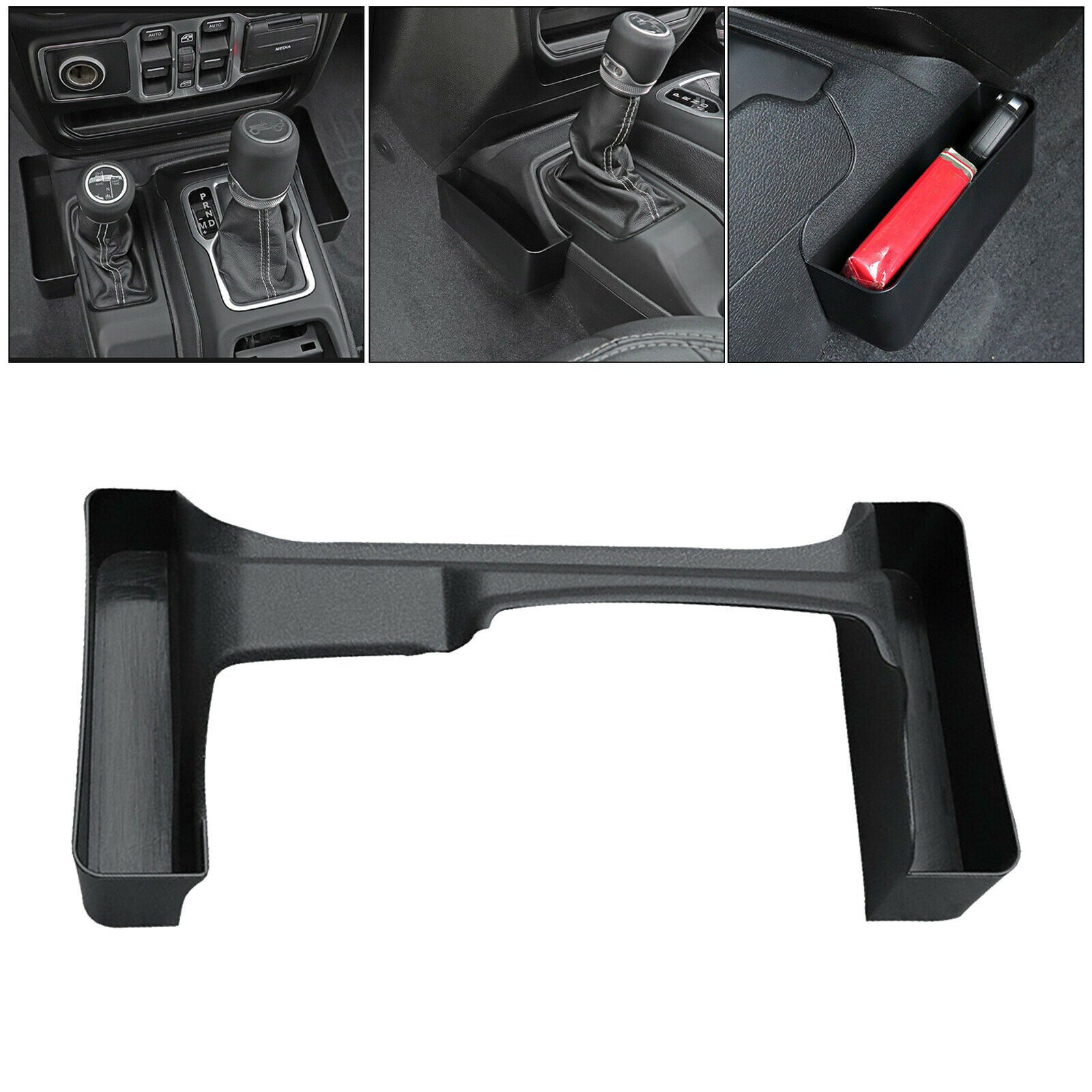 Gear Shift Storage Box Holder Bins for Wrangler JL JLU 2018-2021 Compact