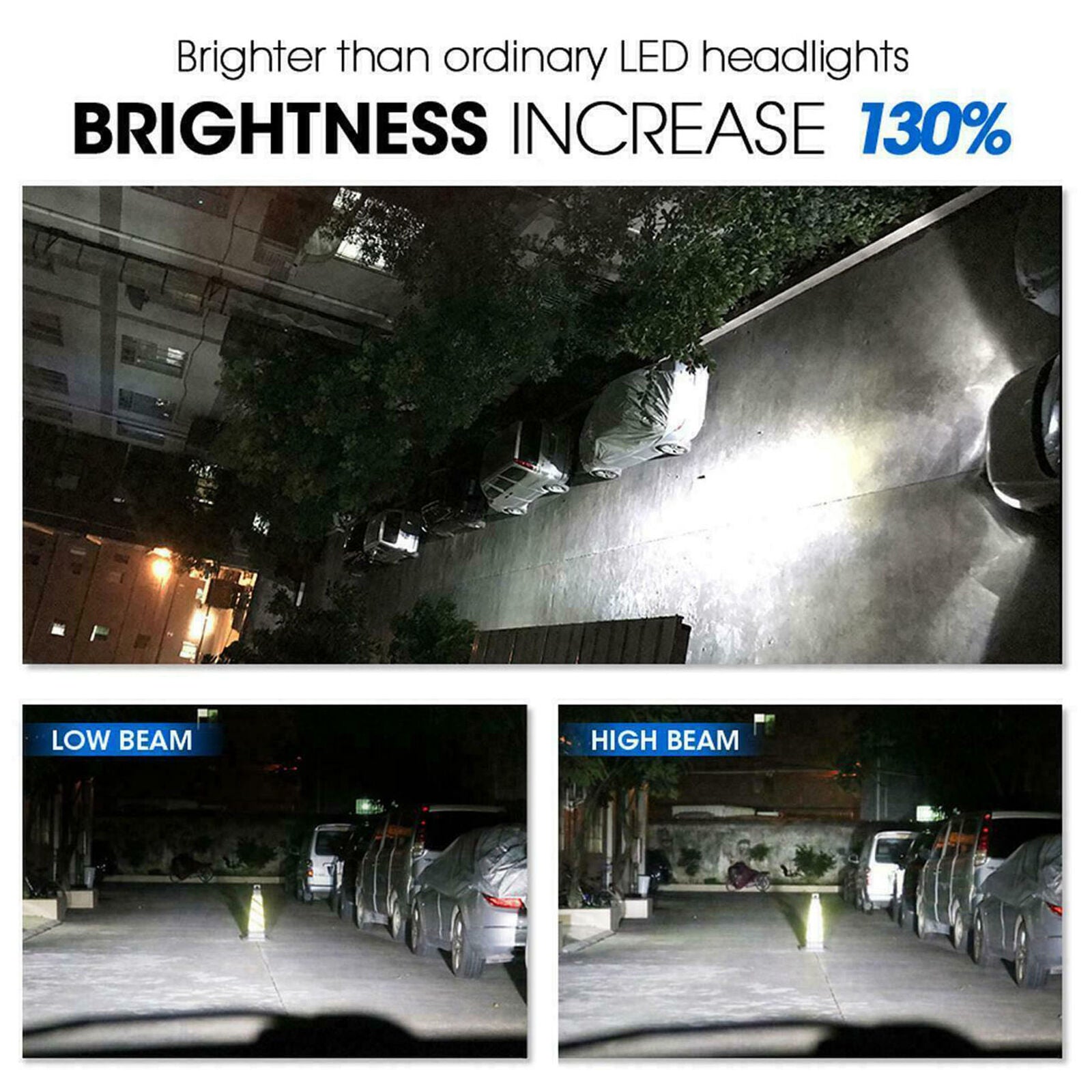 9006 HB4 LED Headlight Fog Light Bulbs Kit High Low Beam 6000K White High Power