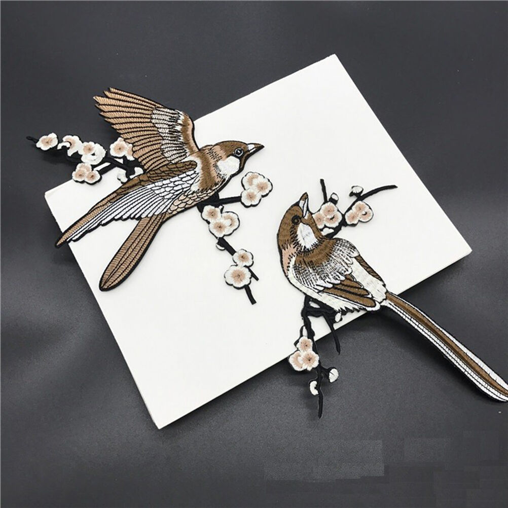 1pcs Bird Embroidered Patches Iron on Sewing Stripe for clothes applique Pip