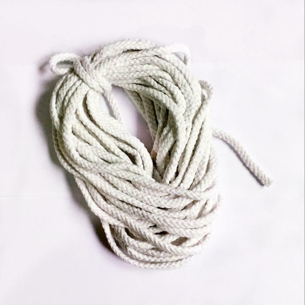 50 Meters Natural White and 10 Meters Bleached White Cotton Rope Sash Cord Twine